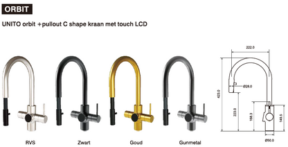 Orbit C Pull out Touch 3-in-1 LED Kraan