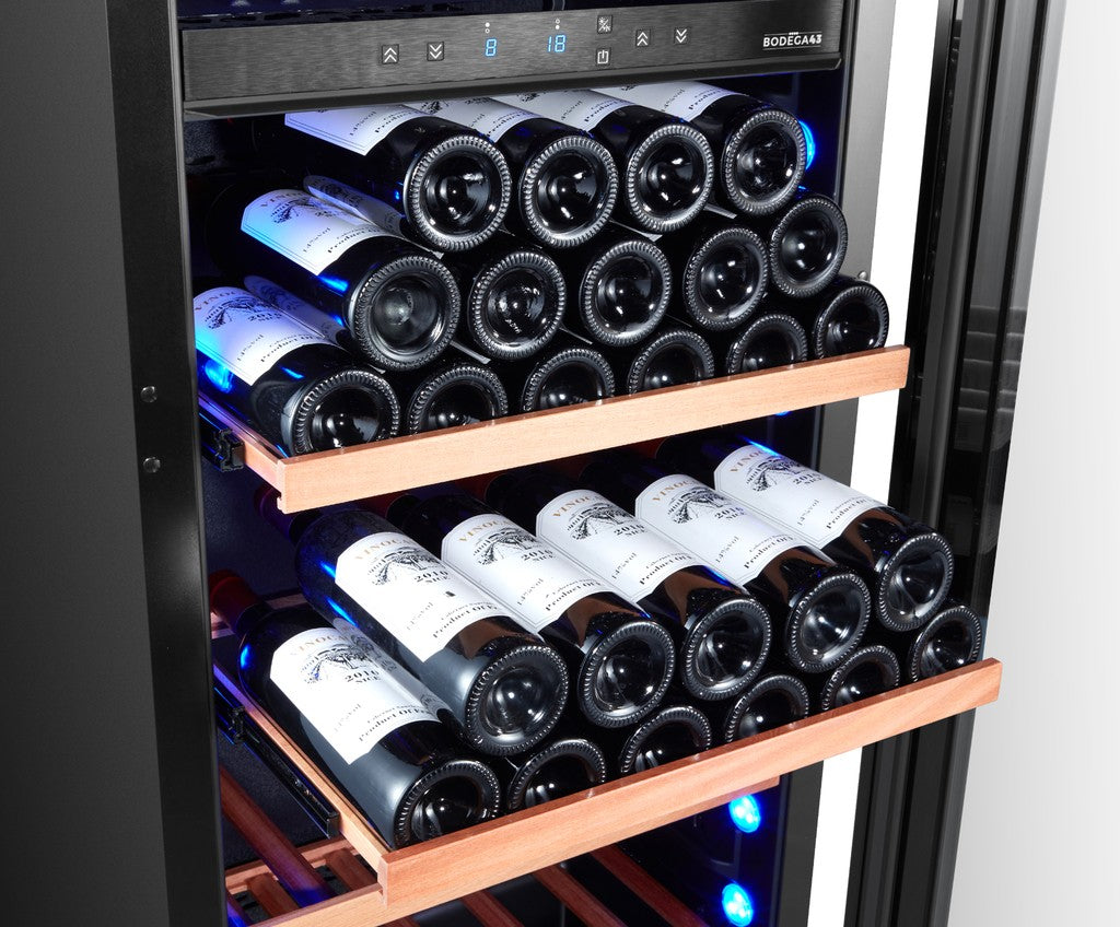 B43100 inbouw wijnklimaatkast met 100 flessen en twee temperatuurzones

